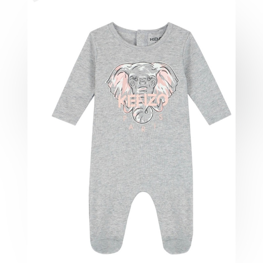 Kenzo Kids Gray Elephant One Piece